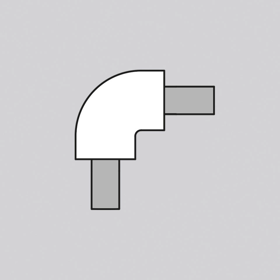 Wall lamp Artemide 2155C10A Alphabet of light system - Wall/Ceiling - Curved - 90° - 3500K - Not poweredd