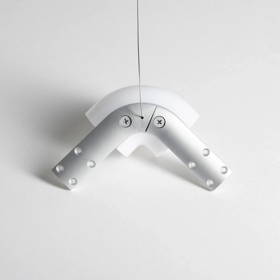 Wall lamp Artemide 2155C10A Alphabet of light system - Wall/Ceiling - Curved - 90° - 3500K - Not poweredd