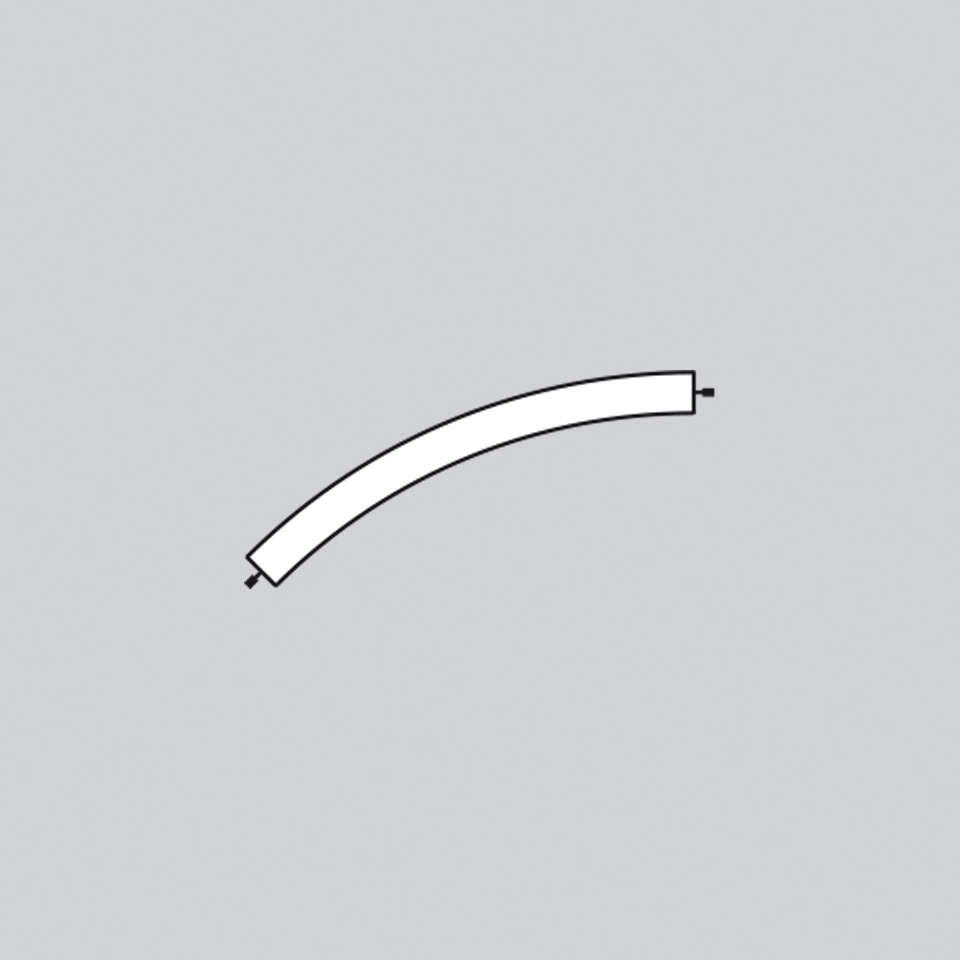 Lampada a muro Artemide 2165010A Alphabet of light system - Curved - 45° - 3000K - Terminal Left - Powered - Semi-Recessed