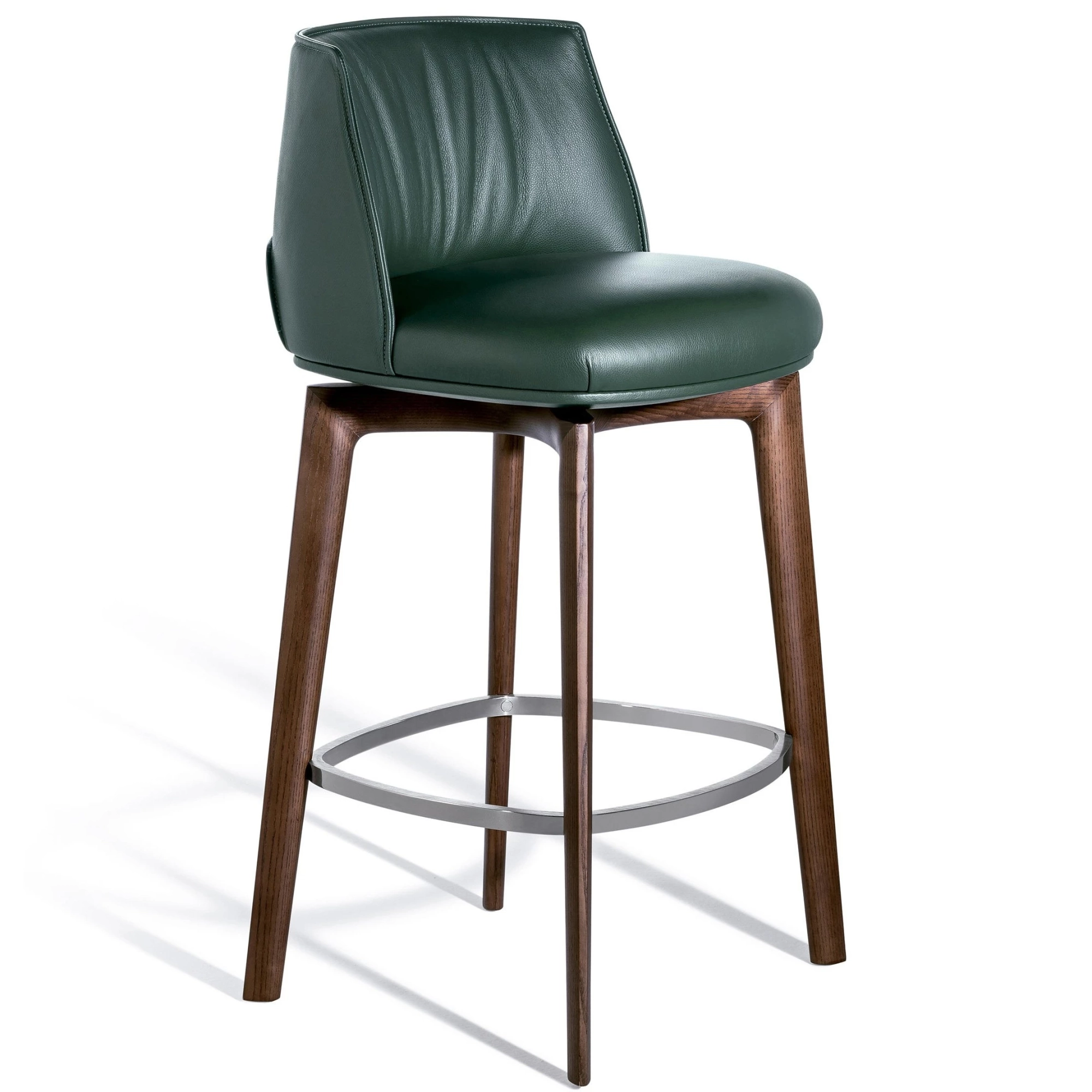 Archibald Stool with wood base Poltrona Frau