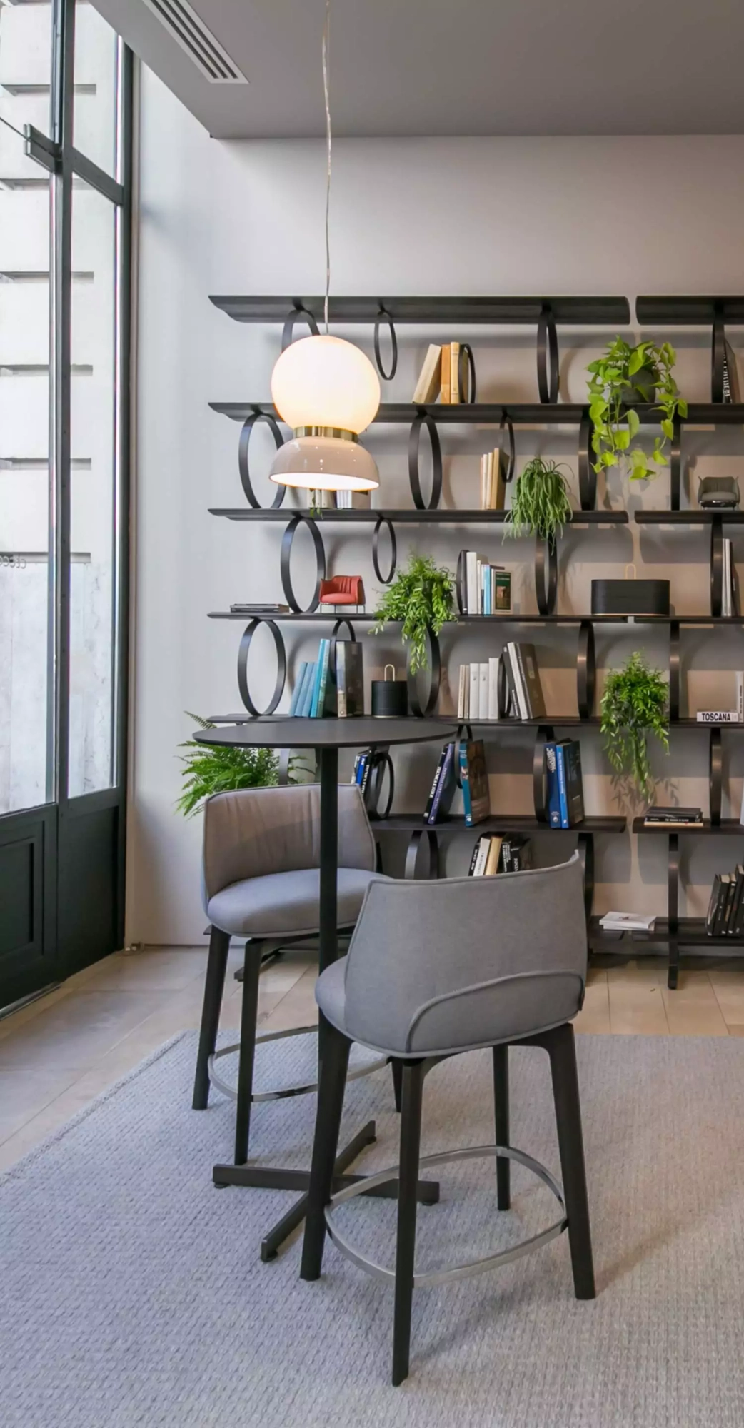 Archibald Stool with wood base Poltrona Frau