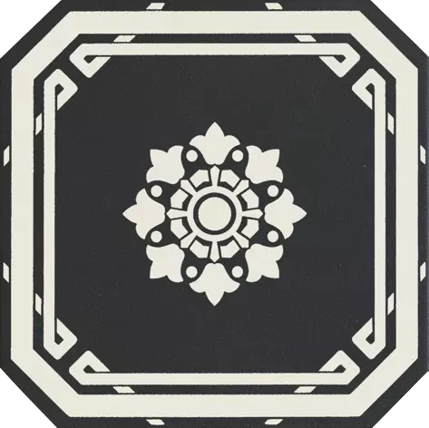 GRAZIA OTTAGONO 20X20 DEC BLACK DOVER OEODB1