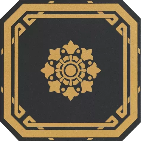 GRAZIA OTTAGONO 20X20 DEC BLACK LEEDS OEODB2