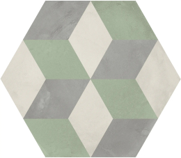 Marca Corona Terra.Art Cubo Sabbia/Menta Esagona I416