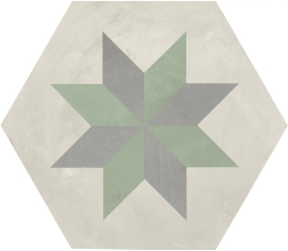 Marca Corona Terra.Art Stella Sabbia/Menta Esagona I421