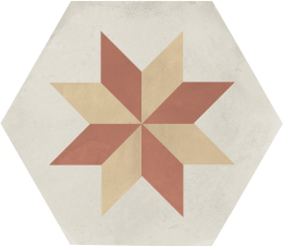 Marca Corona Terra.Art Stella Tramonto/Crema Esagona I428