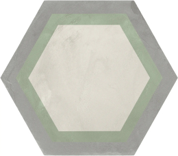 Marca Corona Terra.Art Cornice Sabbia/Menta Esagona I420