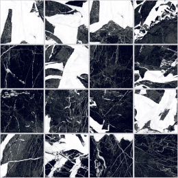 FLOOR GRES B&W MARBLE FRAGMENT HGLO 6MM MOS 7,5X7,5 767447