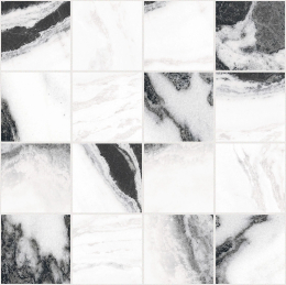 FLOOR GRES B&W MARBLE WAVE HGLO 6MM MOS 7,5X7,5 767446