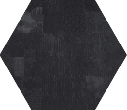 Mutina Esagono Decor Nero 60X60  PUDD74