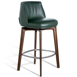 Archibald Stool with wood base Poltrona Frau