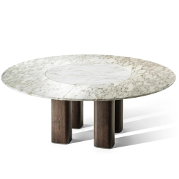 Jane Round table with Lazy Susan Poltrona Frau