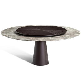 Mesa Due Table with Lazy Susan Poltrona Frau
