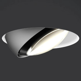 Più piano pure - Plafonnier lentille noire brillante et tube blanc mat