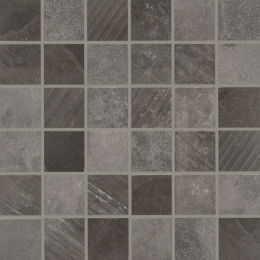 Quintessenza Svn404M_Mosaico 4,7X4,7 - 1.9"X1.9"Antracite Mix  SVN404M