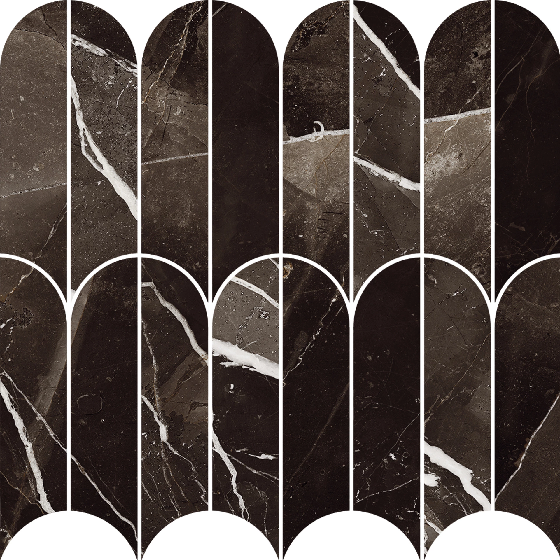 Marazzi Allmarble Calacatta Black Mosaico Ventaglio Lux MEZR