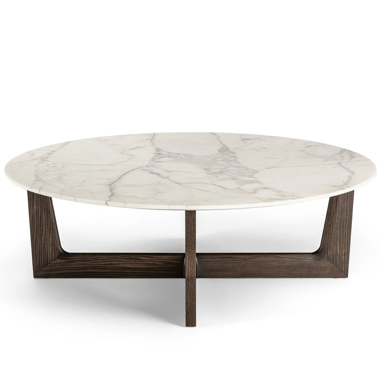 Ilary Coffee table with wood base Poltrona Frau