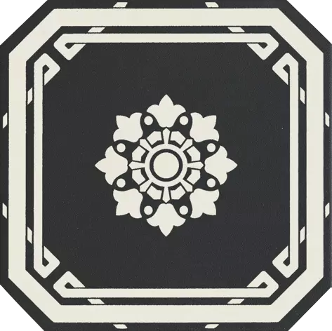 GRAZIA OTTAGONO 20X20 DEC BLACK DOVER OEODB1