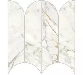 Ragno Incanto Calacatta Michelangelo Glossy Mosaico Ventaglio R9CA