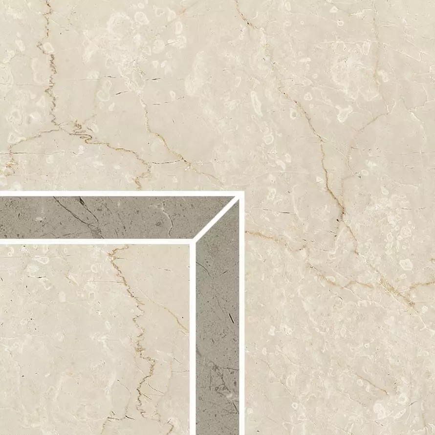 Refin Prestigio Botticino Fascia Minimal Lucido Ang. R 15X15 LZ14