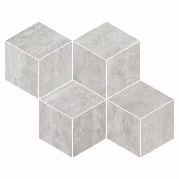 Refin Prestigio Travertino Grigio Soft Mosaico Cube R. OO35